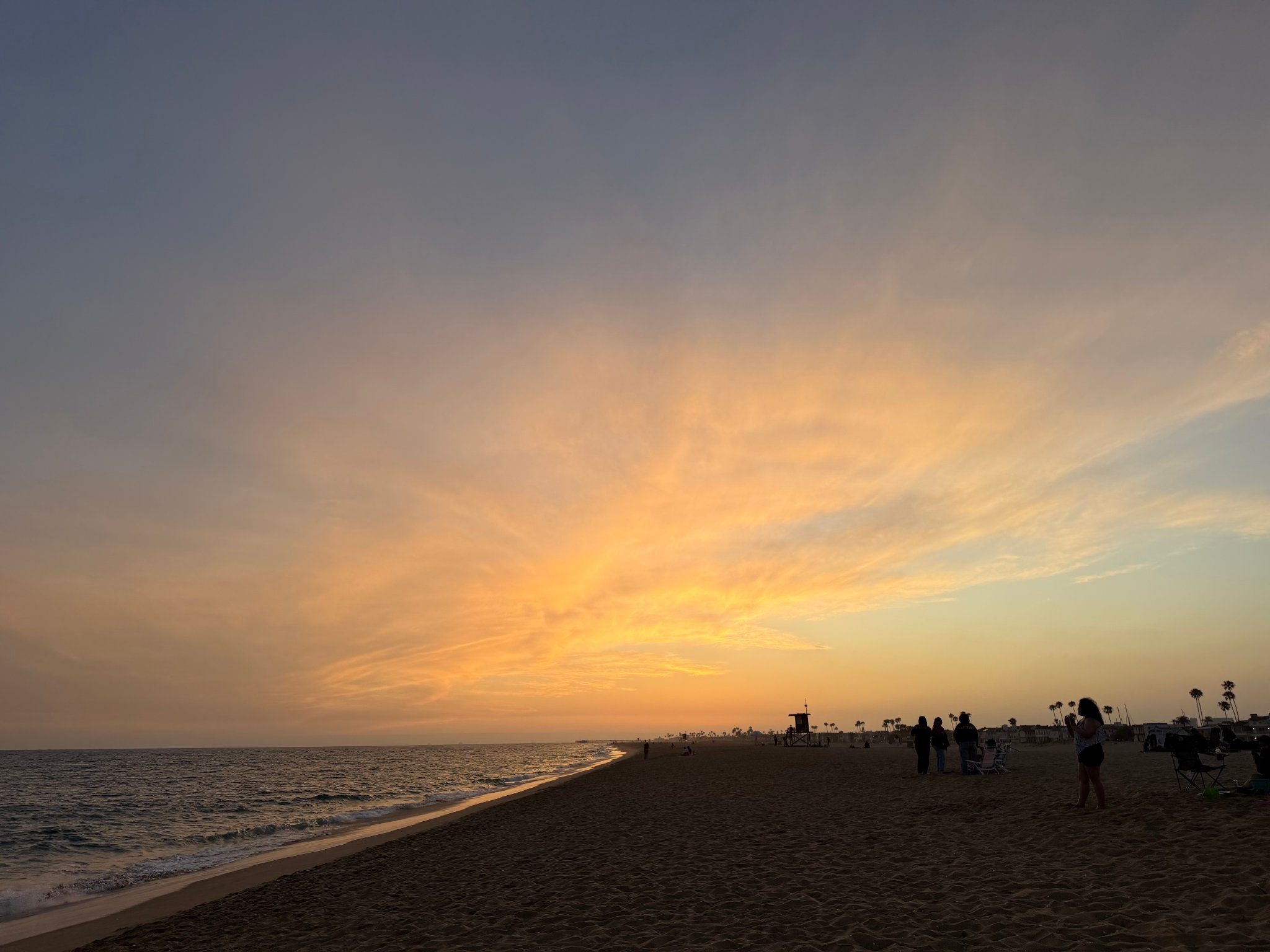 Beach sunset with warm golden tones