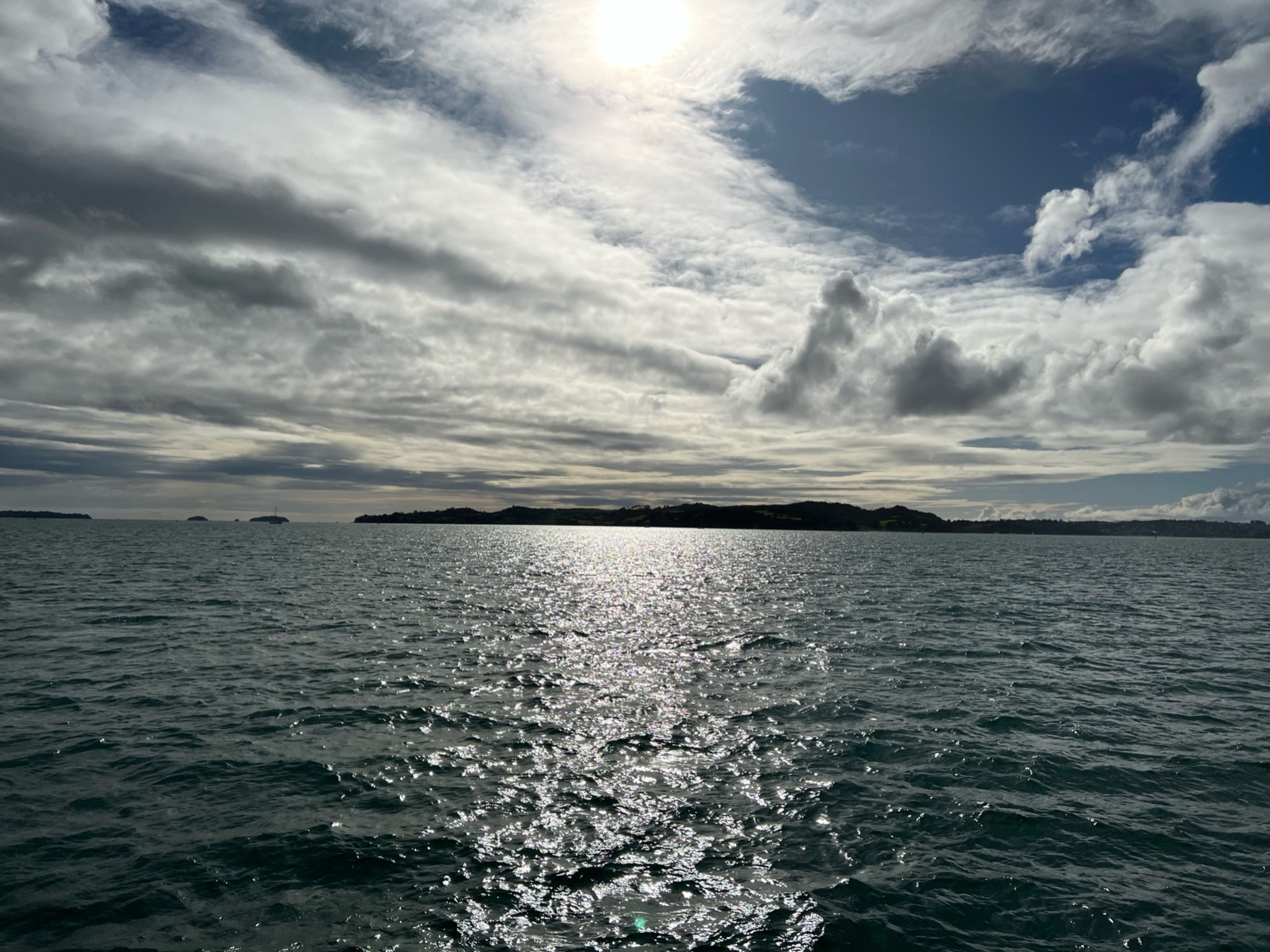 Sparkling ocean and island